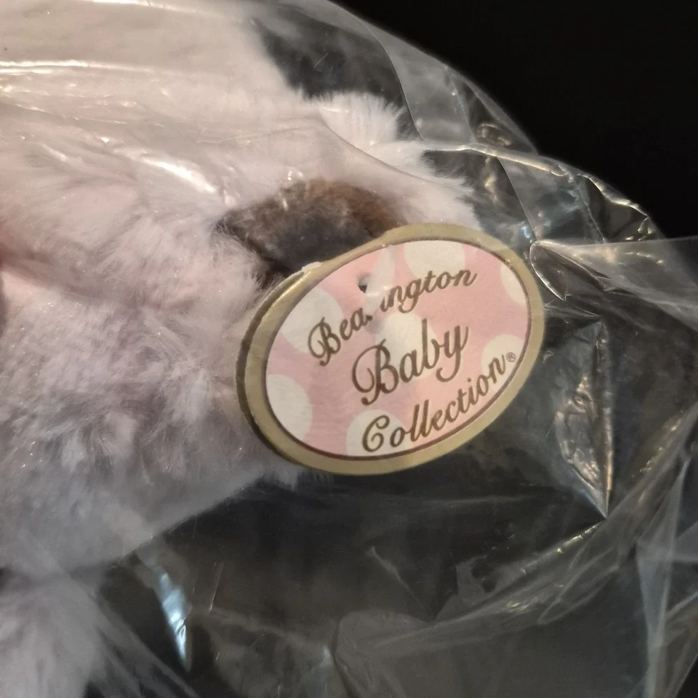 HTF Bearington Baby Collection Pink Brown Polka Dot Bear Security Blanket/Lovey